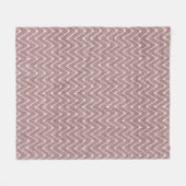 Dusty Pink Kleines Zickzack Muster Fleecedecke (Vorderseite (Horizontal))