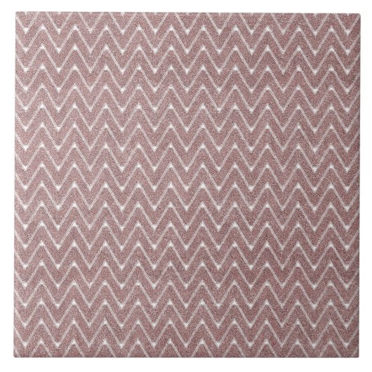 Dusty Pink Kleines Zickzack Muster Fliese (Vorderseite)