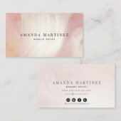 Dusty Pink & Lila Brushstrikes Social Media Visitenkarte (Vorne/Hinten)