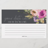 Dusty Pink Lila Date Night Idee Duschenspiel Briefpapier (Vorderseite)