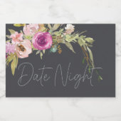 Dusty Pink Lila Elegante Flora Date Night Jar Lebensmitteletikett (Einzelnes Label)