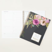Dusty Pink Lila Floral Trendy Monogram Planer (Anzeige)
