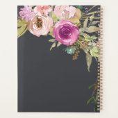 Dusty Pink Lila Floral Trendy Monogram Planer (Rückseite)