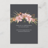 Dusty Pink Lila Floral Wedding Card Begleitkarte (Rückseite)