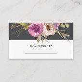 Dusty Pink Lila Floral Wedding Escort Card Platzkarte (Vorderseite)