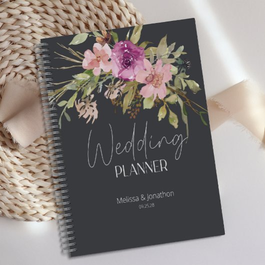 Dusty Pink Lila Floral Wedding Planner Planer