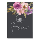 Dusty Pink Lila Floral Wedding Tischnummer (Vorderseite)