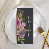 Dusty Pink Lila Floral Wedelstuhl Sign Menükarte