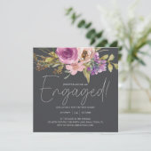 Dusty Pink Lila florale Kohle-Engagement Partei (Stehend Vorderseite)