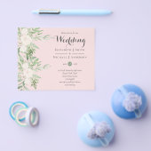 Dusty Pink Magnolia Sage Floral LOW BUDGET WEDING Flyer (Einzeln)