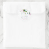 Dusty Pink Magnolias Eukalyptus Vielen Dank, klass Runder Aufkleber (Tasche)