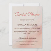 Dusty Pink Marble Script Calligraphy Brautparty Einladung (Vorderseite)