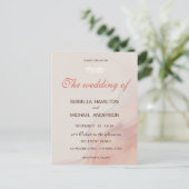 Dusty Pink Marble Script Calligraphy White Branch Einladungspostkarte (Stehend Vorderseite)