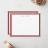 Dusty Pink Maroon Borders Add your Name Mitteilungskarte (Vorderseite/Rückseite Beispiel)