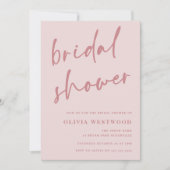 Dusty Pink Mauve & Blush Modernes Brautparty Einladung (Vorderseite)