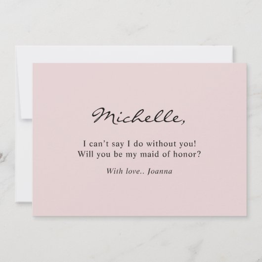 Dusty Pink Mauve Rose Werden Sie meine Trauzeugin Einladung (Rückseite)