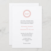 Dusty pink medallion Initialen Hochzeit Einladung (Vorne/Hinten)