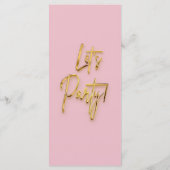 Dusty Pink Menu - 3d Gold Tex Minimalistisches Des Menükarte (Rückseite)