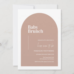 Dusty Pink Minimal Arch Baby Brunch Babydusche Einladung