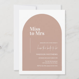 Dusty Pink Minimal Arch Miss Mrs. Brautparty Einladung