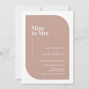  Dusty Pink Minimal Miss Mrs. Brautparty   Einladung