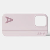 Dusty Pink Minimal Modernes Anfangsmonogramm Case-Mate iPhone Hülle (Rückseite (Horizontal))