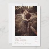 Dusty Pink Minimal Rustic ist ein Mädchen Einladun Einladung (Rückseite)