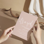 Dusty Pink Minimal Rustic ist ein Mädchen Einladun Einladung