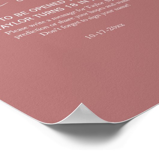 Dusty Pink Minimal Rustikale Babydusche Kapsel Poster (Ecke)