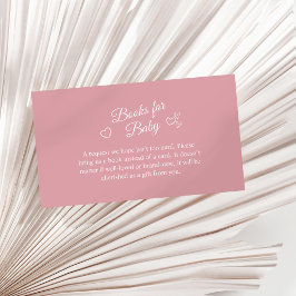 Dusty Pink Minimalistisch Baby Shower Books für Ba Begleitkarte
