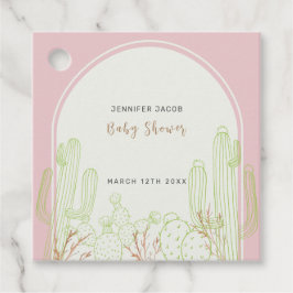 Dusty Pink Minimalistisch Boho Cactus Arch Baby Sh Geschenkanhänger