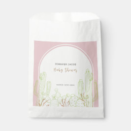 Dusty Pink Minimalistisch Boho Cactus Arch Baby Sh Geschenktütchen