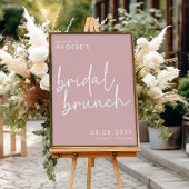 Dusty Pink Minimalistisch Bridal Brunch Willkommen Poster