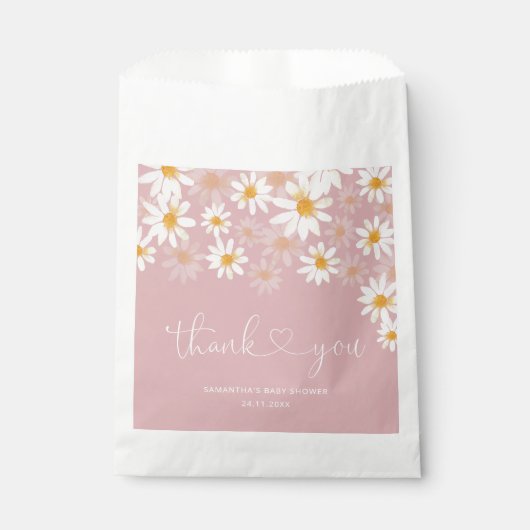 Dusty Pink Minimalistisch Modern Baby Dusche Beute Geschenktütchen (Vorderseite)