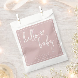 Dusty Pink Minimalistisch Modern Boho Babydusche Geschenktütchen
