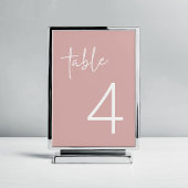 Dusty Pink Minimalistisch Script Brautparty Flat Tischnummer