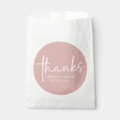Dusty Pink Minimalistisch Script Brautparty Geschenktütchen (Vorderseite)