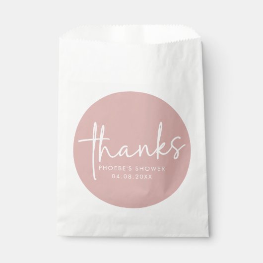 Dusty Pink Minimalistisch Script Brautparty Geschenktütchen (Vorderseite)