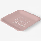 Dusty Pink Minimalistisch Script Brautparty Pappteller (Gewinkelt)