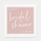 Dusty Pink Minimalistisch Script Brautparty Serviette (Vorderseite)