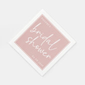 Dusty Pink Minimalistisch Script Brautparty Serviette (Ecke)