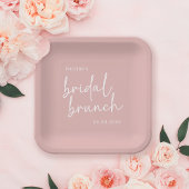 Dusty Pink Minimalistisch Script Bridal Brunch Pappteller