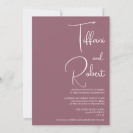 Dusty Pink Minimalistisch Wedding Einladung