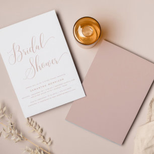 Dusty Pink Minimalistisches Brautparty Einladung