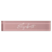 Dusty Pink Modern Brush Script Namensplakette (Vorderseite)