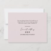 Dusty Pink Modern Letters Business Vielen Dank Dankeskarte (Rückseite)