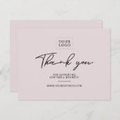 Dusty Pink Modern Letters Business Vielen Dank Dankeskarte (Vorne/Hinten)