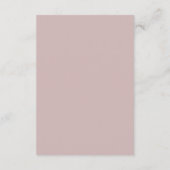 Dusty Pink Modern Wedding Details Enclosure Card Begleitkarte (Rückseite)