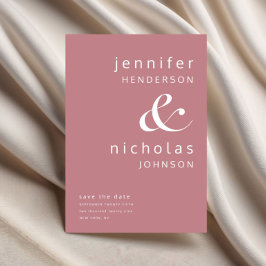 Dusty Pink Moderne Ampere und Typografie Hochzeit Save The Date