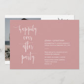 Dusty Pink Moderne glücklich je nach QR Code Foto Einladung (Vorne/Hinten)